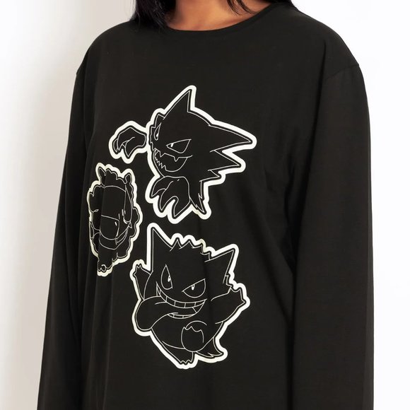 NWT BlackMilk x Pokemon Gastly Evolution long sleeve oversized pullover t-shirt - Picture 8 of 16